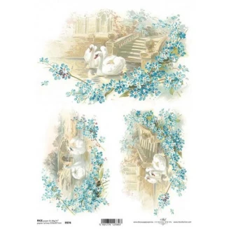 Itd. Collection Ριζόχαρτο Decoupage A4 (21x29,7cm) Κύκνοι