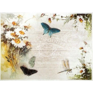 Itd. Collection Ριζόχαρτο Decoupage A4 (21x29,7cm) Vintage Flowers And Butterflies
