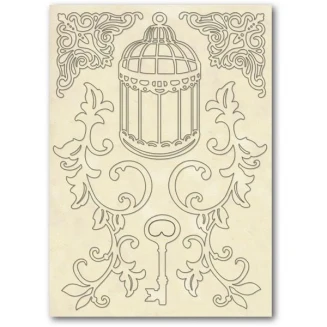 Stamperia Ξύλινο Σχήμα A5 (14,8Χ21cm) Κλουβάκι & Κλειδί