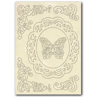 Stamperia Ξύλινο Σχήμα A5 (14,8Χ21cm) Κορνίζα, Πεταλούδα & Γωνίες