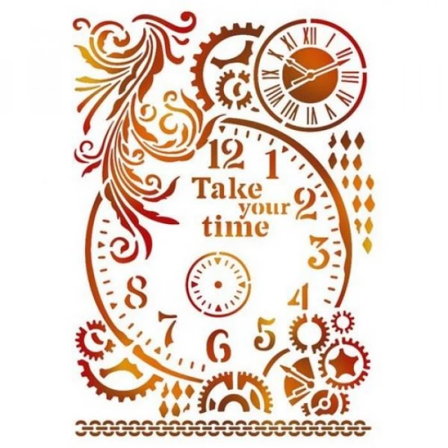 Stamperia Stencil G 21x29,7cm Take Your Time