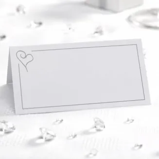 Neviti 50 Καρτάκια Θέσεων Contemporary Heart Ασημί