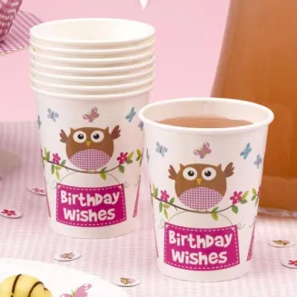 Neviti 8 Ποτήρια Little Owls Ροζ