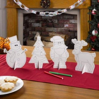 Neviti Christmas Craft - Colour in Table Decorations