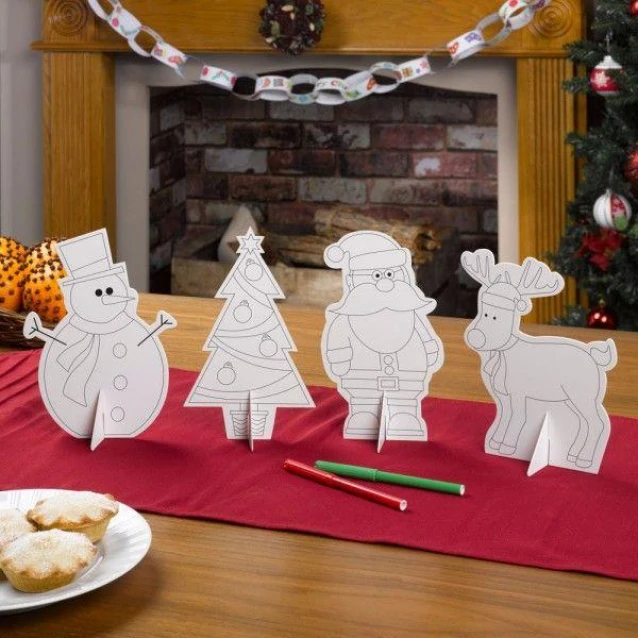 Neviti Christmas Craft - Colour in Table Decorations