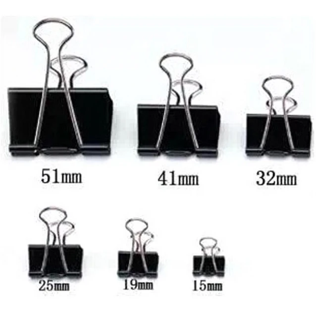 Κουτί με 12 Πιάστρες Χαρτιών (Binder Clips) 25mm