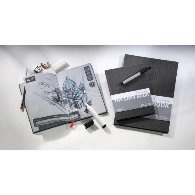 Hahnemuhle Σκληρόδετο Μπλοκ Σχεδίου Grey Book A4 (21Χ29,7 cm) 40 Φύλλων/80 Σελίδων 120gr