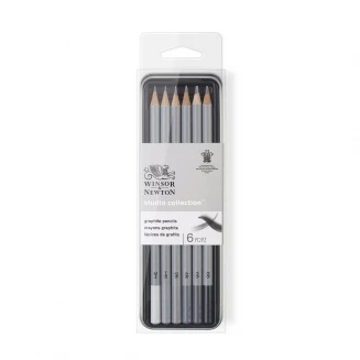 Winsor & Newton Μεταλλική Κασετίνα 6 Μολύβια Σχεδίου Studio Collection