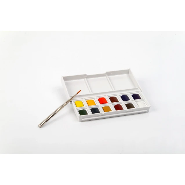 Winsor & Newton Cotman Κασετίνα Mini με 12 Πλακάκια Ακουαρέλας & Πινέλο