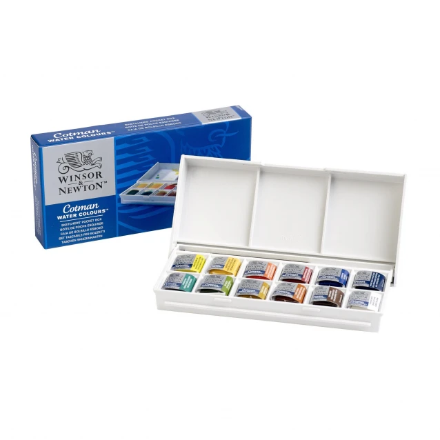 Winsor & Newton Cotman Κασετίνα Mini με 12 Πλακάκια Ακουαρέλας & Πινέλο