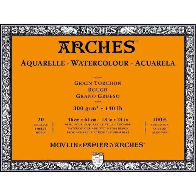 Arches Μπλοκ Ακουαρέλας Rough Grain (Τραχύ) 300gr 46x61cm 20 φύλλων