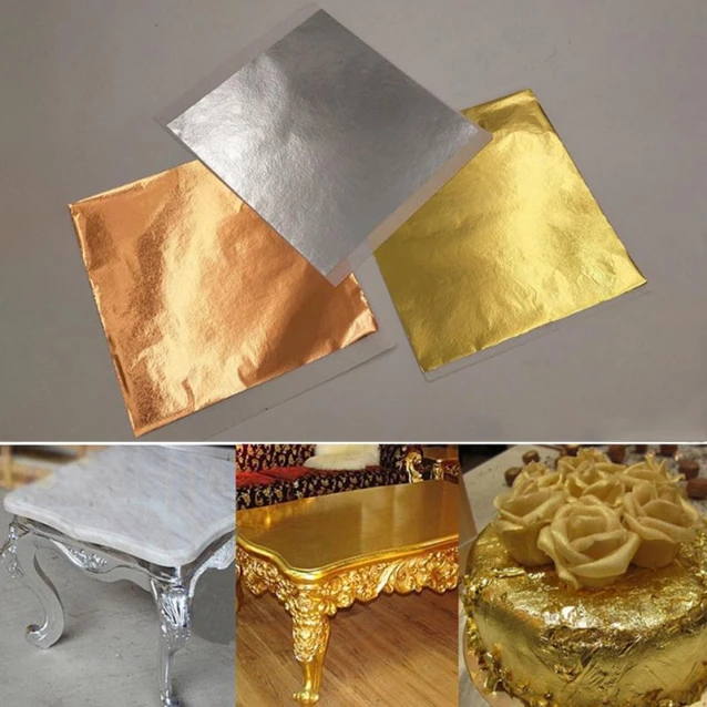 SinoArt 25 Φύλλα Χρυσού Imitation 14x14 cm, Ελεύθερο