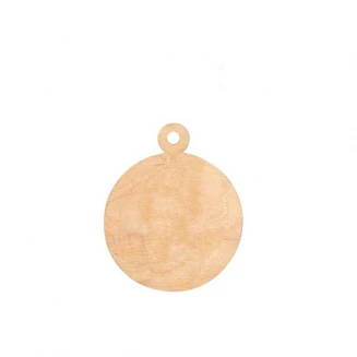 Rosa 4 Ξύλινες Χριστουγεννιάτικες Μπάλες Πλακέ Φ 9cm