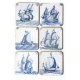 6 Σουβέρ 10,5x10,5x0,4cm Delft Blue Tiles