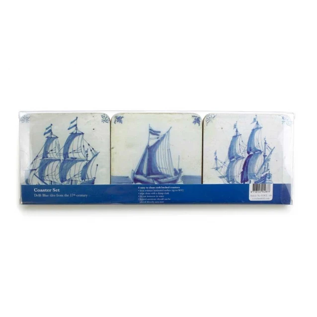 6 Σουβέρ 10,5x10,5x0,4cm Delft Blue Tiles