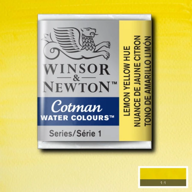 Winsor & Newton Half Pan Ακουαρέλας Cotman 346 Lemon Yellow Hue Series 1