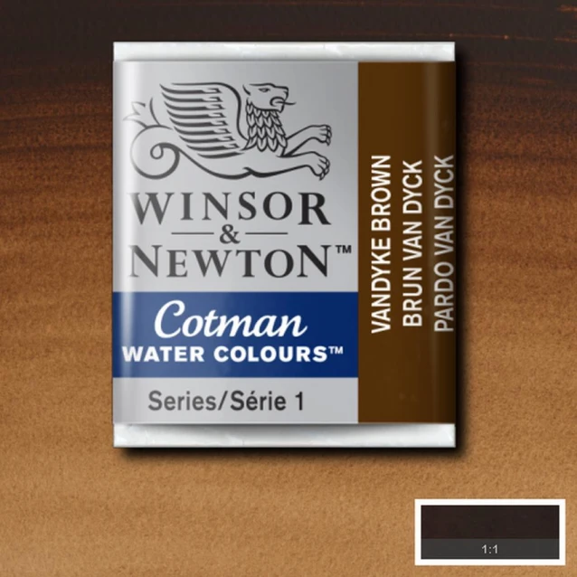 Winsor & Newton Half Pan Ακουαρέλας Cotman 676 Vandyke Brown Series 1