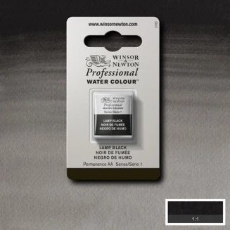 Winsor & Newton Half Pan Ακουαρέλας Professional 337 Lamp Black Series 1