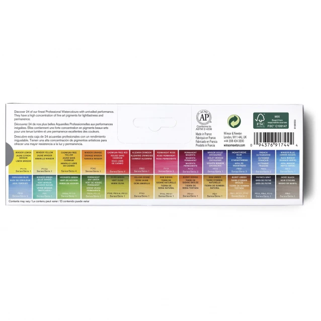 Winsor & Newton Professional Watercolor Black Box με 24 Half Pans