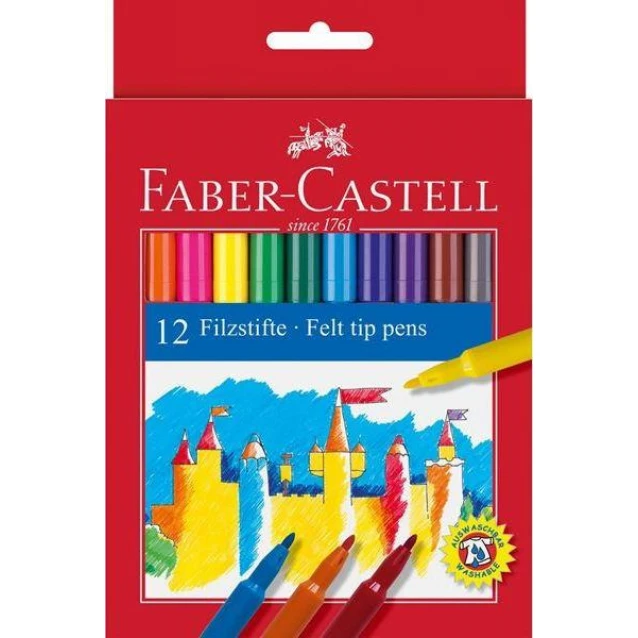 Faber Castell 12 Λεπτοί Μαρκαδόροι Super Washable