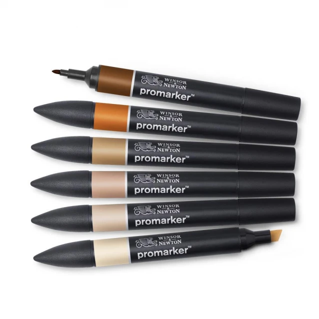 Winsor & Newton 6 Μαρκαδόροι Promarker Χρώμα Δέρματος Set 2