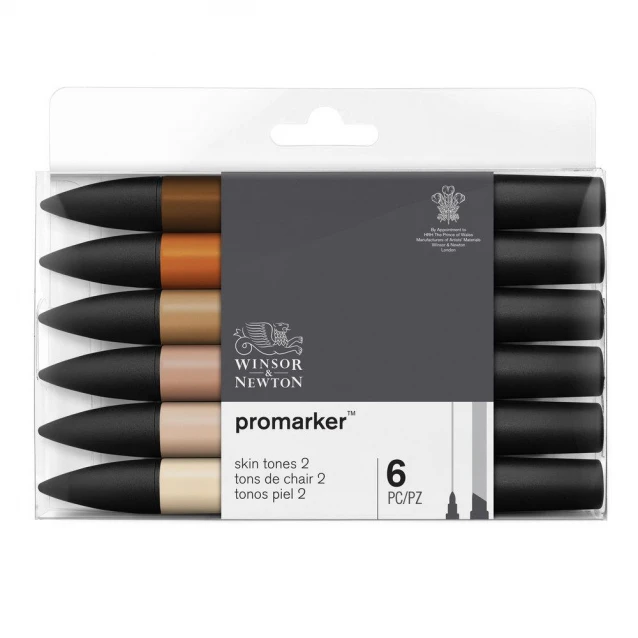 Winsor & Newton 6 Μαρκαδόροι Promarker Χρώμα Δέρματος Set 2