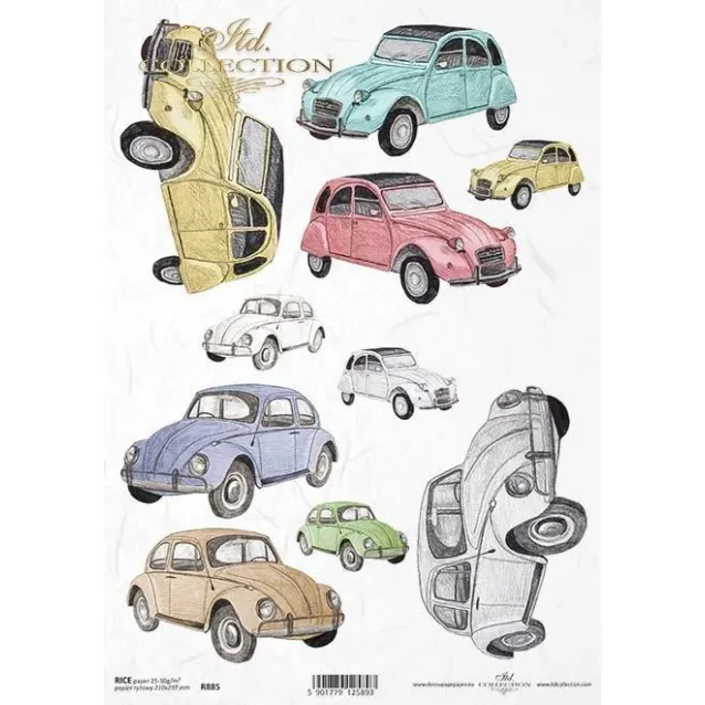 Itd. Collection Ριζόχαρτο Decoupage A4 (21x29,7cm) cm Old Cars