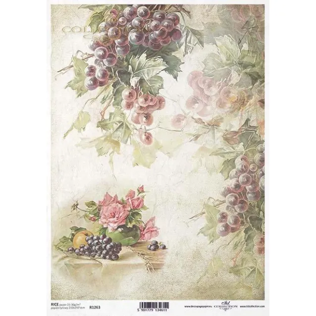 Itd. Collection Ριζόχαρτο Decoupage A4 (21x29,7cm) cm Fruit And Grape