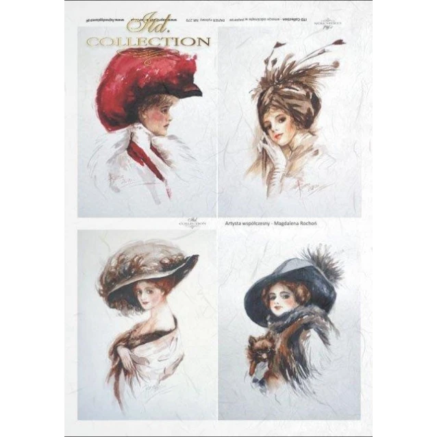 Itd. Collection Ριζόχαρτο Decoupage A4 (21x29,7cm) Four Portraits, Retro And Vintage