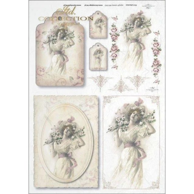 Itd. Collection Ριζόχαρτο Decoupage A4 (21x29,7cm) Young And Smiling Stylish Ladies