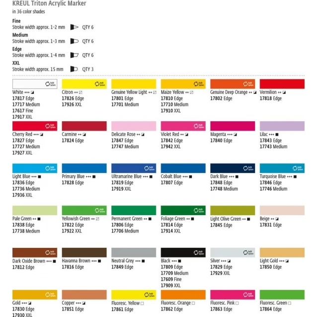 Kreul Triton Ακρυλικός Μαρκαδόρος Πλακέ 1-4mm Λιλά