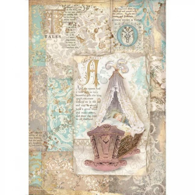 Stamperia Ριζόχαρτο Decoupage A4 (21x29,7cm) Sleeping Beauty Cradle
