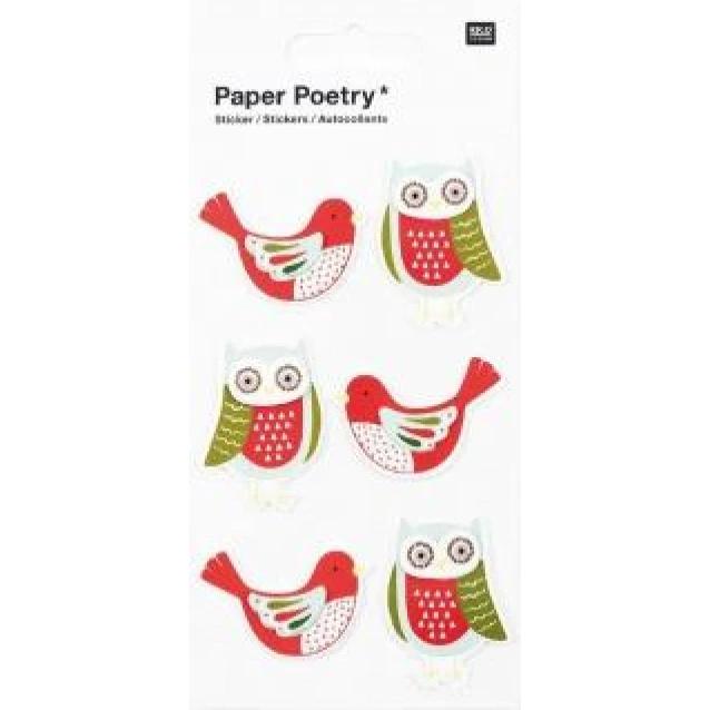 Rico Design 3D Αυτοκόλλητα 7x15cm Κουκουβάγιες & Περιστέρια