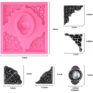 Craftistico Καλούπι Σιλικόνης 8,4x7,6x0,9cm 4 Γωνίες & Κορνίζα