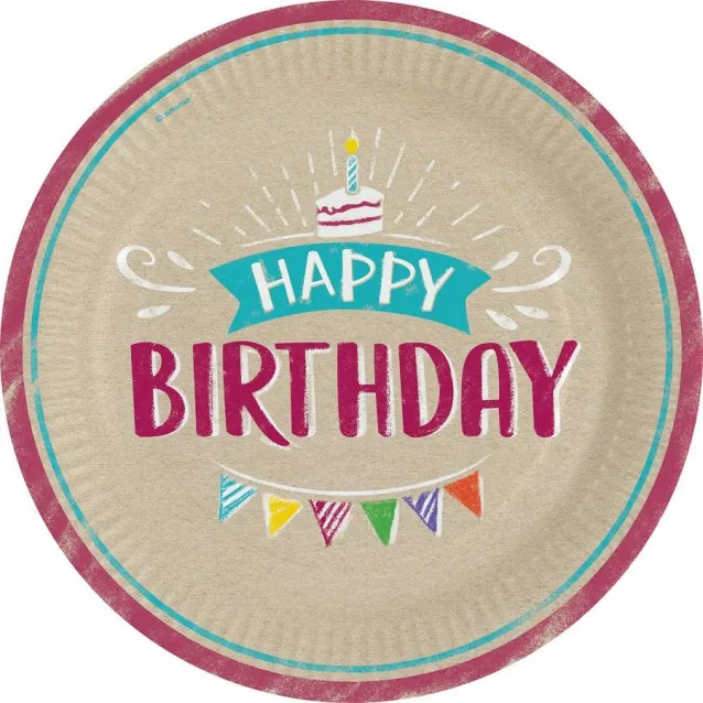 Amscan 8 Πιάτα Φαγητού 23cm My Birthday Party
