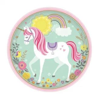 Amscan 8 Πιάτα Φαγητού 23cm Magical Unicorn