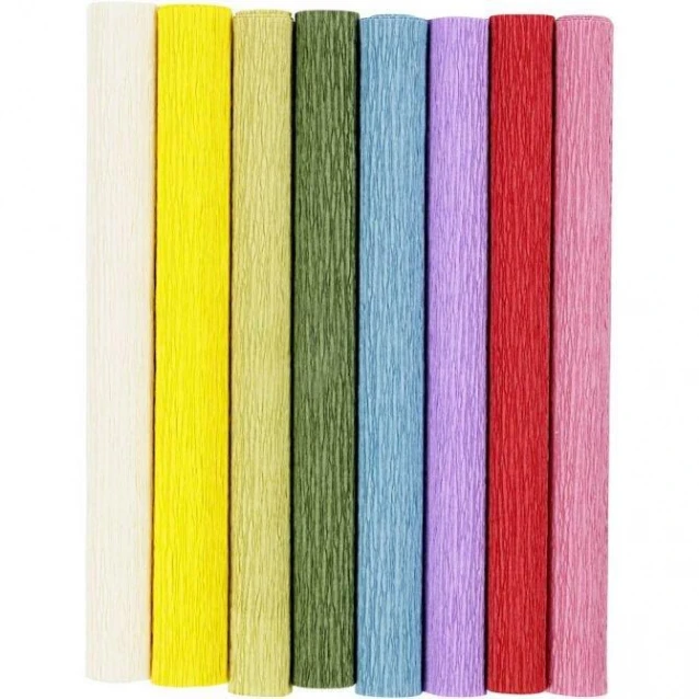 8 Γκοφρέ Χαρτιά 25x60cm 180% Βασικά Χρώματα