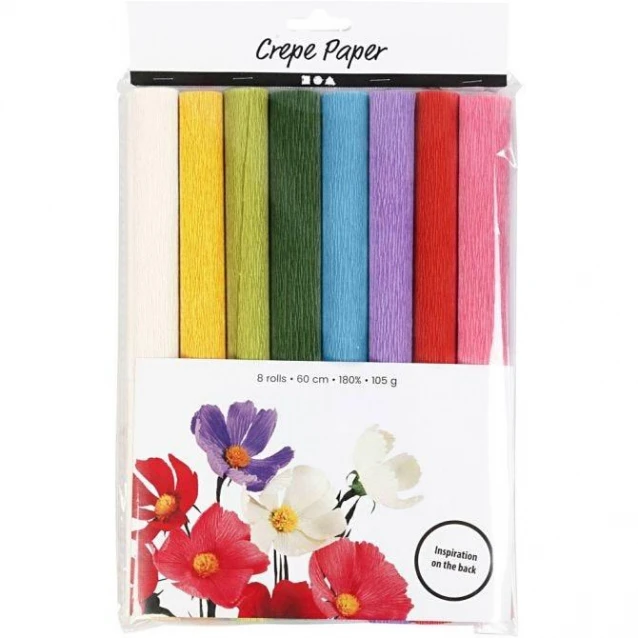 8 Γκοφρέ Χαρτιά 25x60cm 180% Βασικά Χρώματα