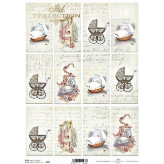 Itd. Collection Ριζόχαρτο Decoupage A4 (21x29,7cm) Vintage Baby Elements