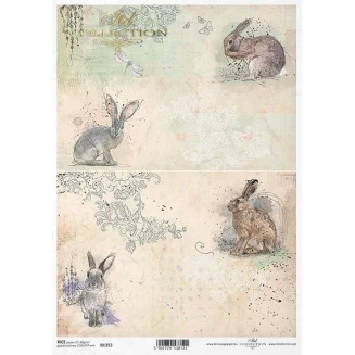 Itd. Collection Ριζόχαρτο Decoupage A4 (21x29,7cm) Bunnies on Background I