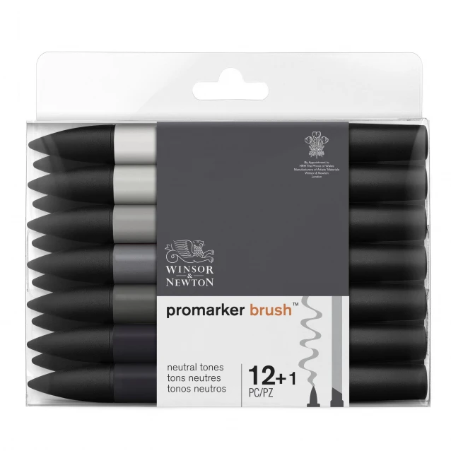 Winsor & Newton 12+1 Μαρκαδόροι Promarker Brush Neutral Tones