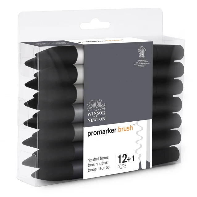 Winsor & Newton 12+1 Μαρκαδόροι Promarker Brush Neutral Tones