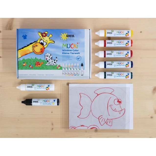 MUCKI Window Color 7 Χρώματα για Γυαλί x 29ml Ζώακια