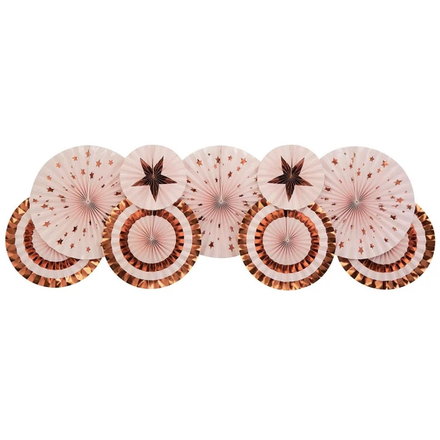 Neviti 3 Χάρτινες Βεντάλιες Pink & Rose Gold