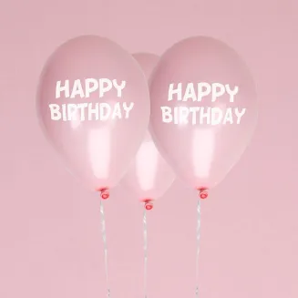 Neviti 8 Μπαλόνια Happy Birthday Little Star Ροζ