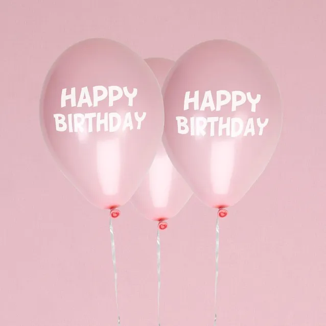 Neviti 8 Μπαλόνια Happy Birthday Little Star Ροζ
