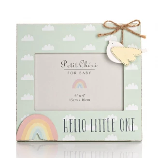 Petit Cheri Κορνίζα Πουλάκι & Ουράνιο Τόξο 15x10cm Hello Little One