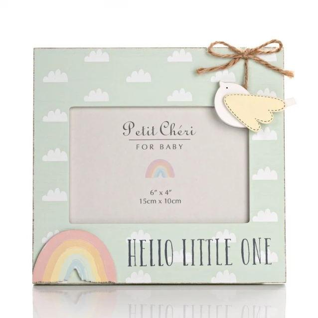 Petit Cheri Κορνίζα Πουλάκι & Ουράνιο Τόξο 15x10cm Hello Little One