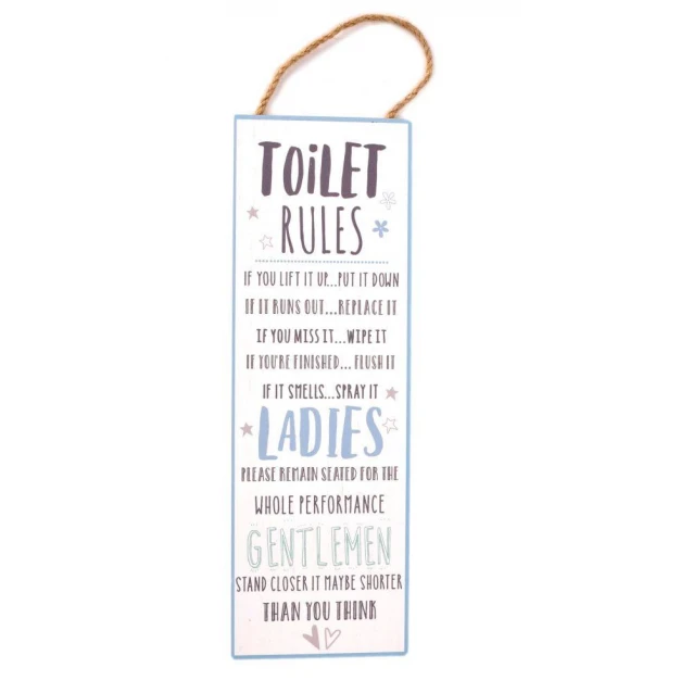 Love Life Πλακέτα Τοίχου 30cm Toilet Rules