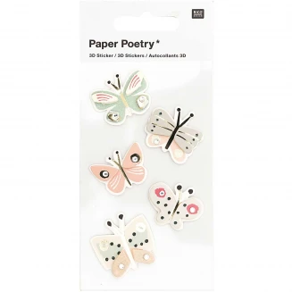 Rico Design 5 3D Stickers Πεταλούδες